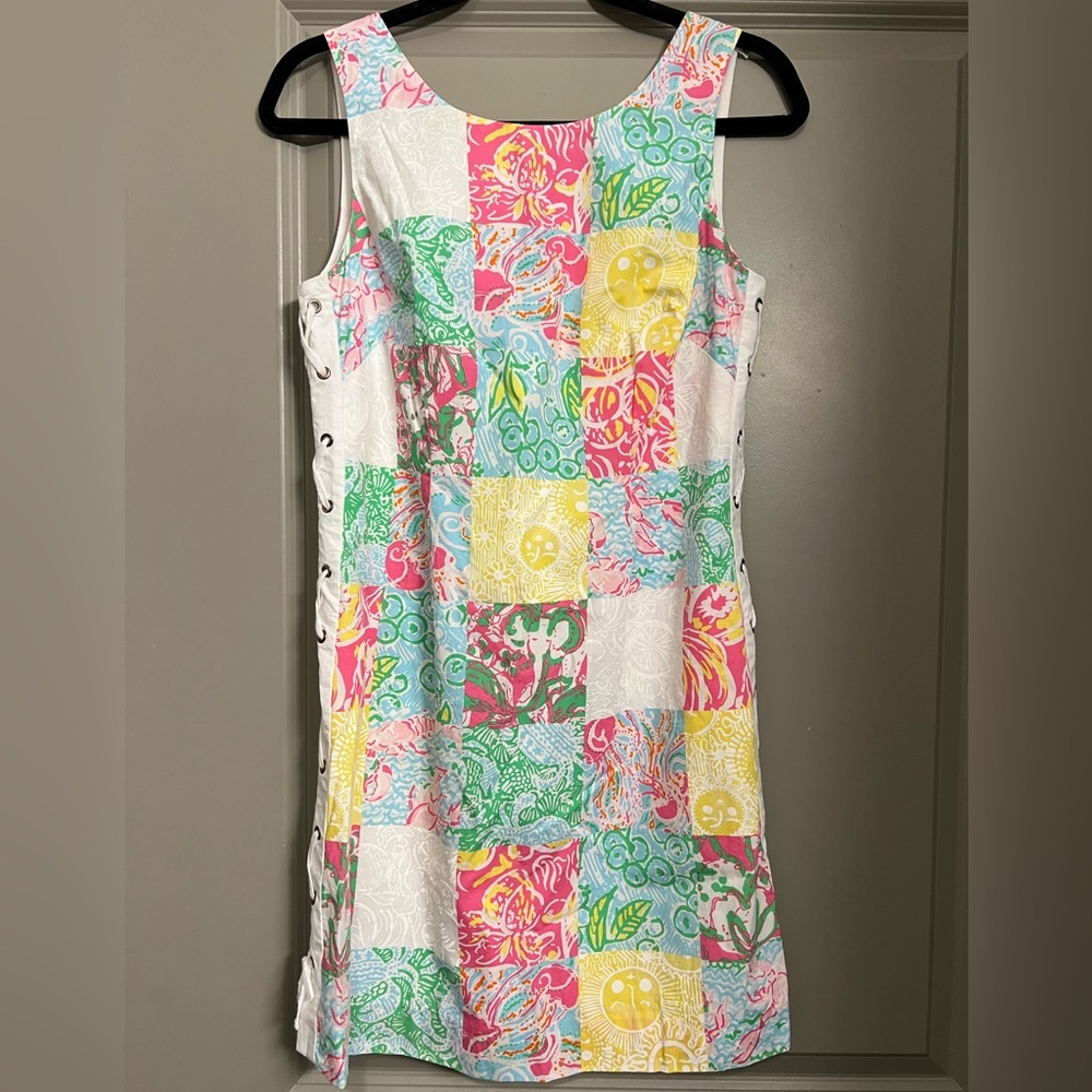 Lilly Pulitzer Delia Multi State Patchwork Lace-U… - image 1